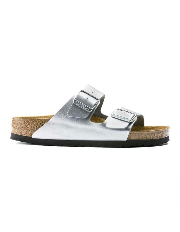 Arizona Birko-Flor Narrow Sandals in Silver image 1