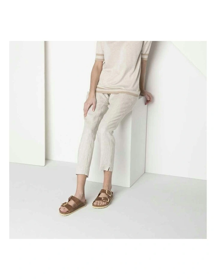 Arizona Big Buckle Oiled Leather Regular Sandals in Cognac image 7