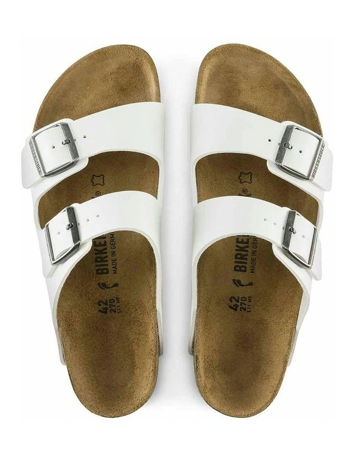 Arizona Birko-Flor Narrow Sandals in White image 3