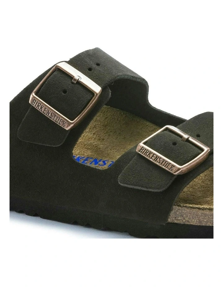 Arizona Suede Leather Soft Footbed Sandals in Mocha image 5