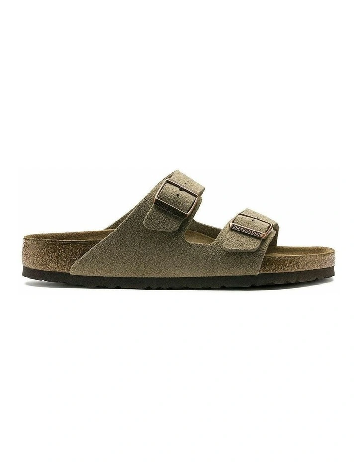 Birkenstock Arizona Suede Leather Soft Footbed Sandals - Regular - Taupe image 1