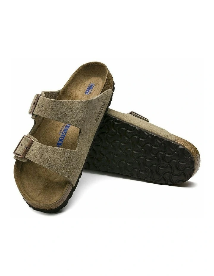 Birkenstock Arizona Suede Leather Soft Footbed Sandals - Regular - Taupe image 4
