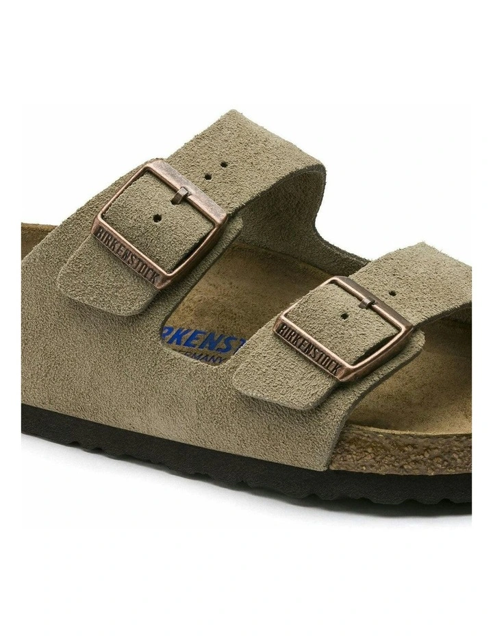 Birkenstock Arizona Suede Leather Soft Footbed Sandals - Regular - Taupe image 5
