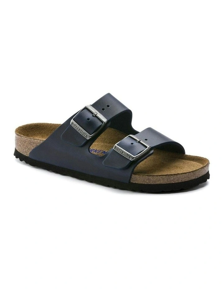 Arizona Oiled Nubuck Leather Soft Footbed Sandals Regular in Blue image 2