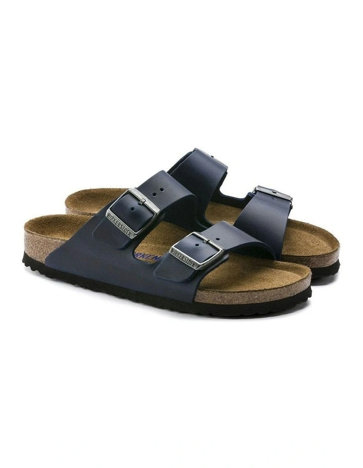 Arizona Oiled Nubuck Leather Soft Footbed Sandals Regular in Blue image 3