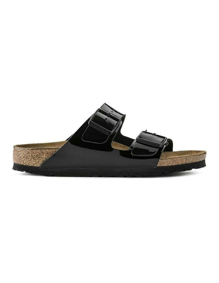 Arizona BirkoFlor Patent Sandals Narrow in Black image 1