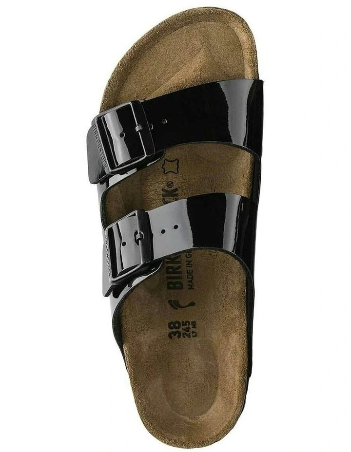 Arizona BirkoFlor Patent Sandals Narrow in Black image 2