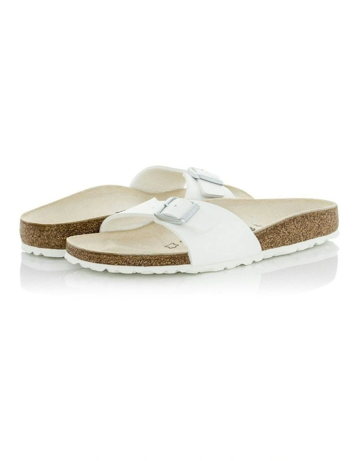 Madrid Birko-Flor Regular Sandals in White image 4