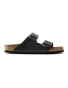 Arizona Oiled Leather Sandals Narrow in Black
