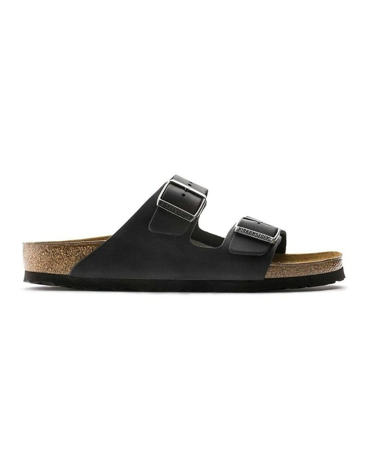 Arizona Oiled Leather Sandals Narrow in Black image 1