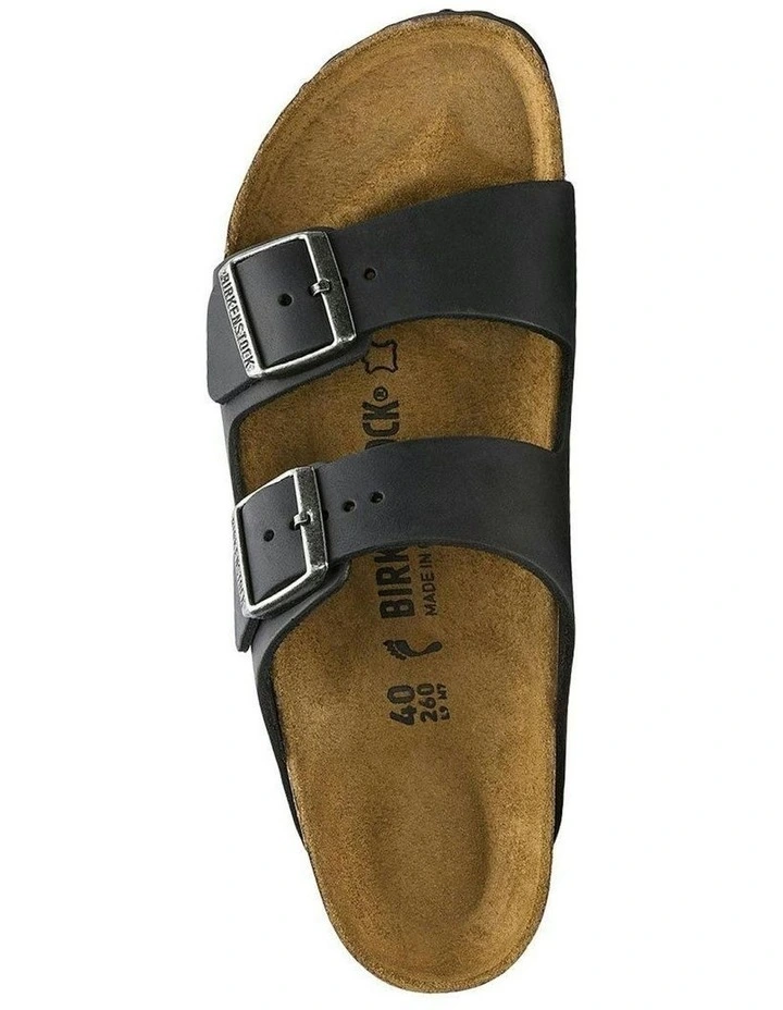 Arizona Oiled Leather Sandals Narrow in Black image 2