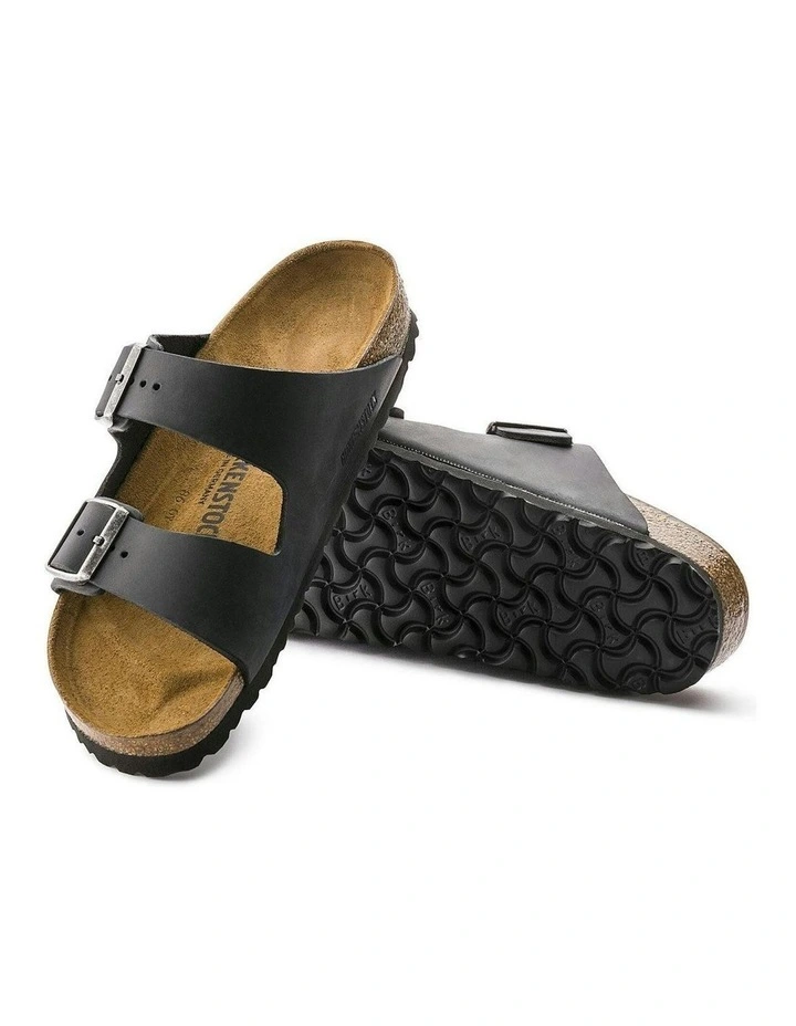 Arizona Oiled Leather Sandals Narrow in Black image 4