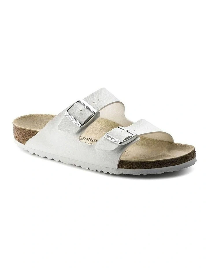 Arizona Birko-Flor Narrow Sandals in White image 3
