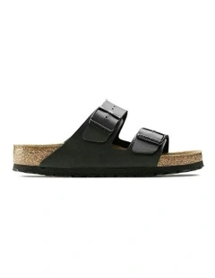 Arizona Birko-Flor Soft Footbed Sandals Regular in Black