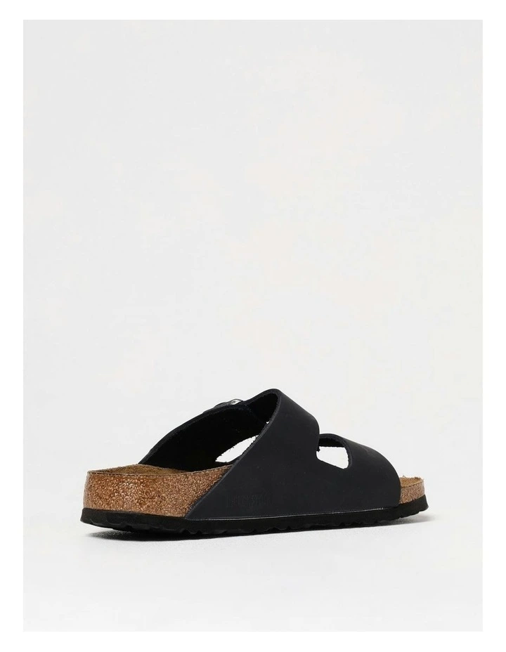 Arizona Oiled Nubuck Leather Soft Footbed Narrow Sandals in Black image 3