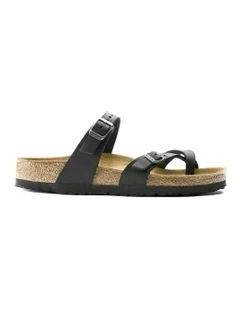 Mayari Oiled Leather Sandals in Black