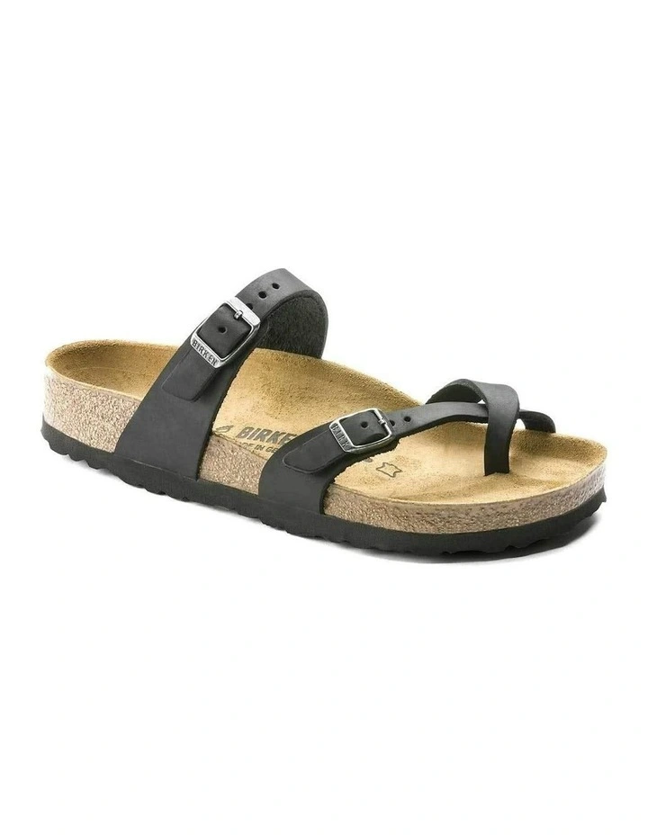 Mayari Oiled Leather Sandals in Black image 3