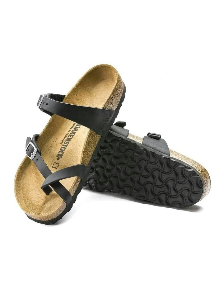 Mayari Oiled Leather Sandals in Black image 4