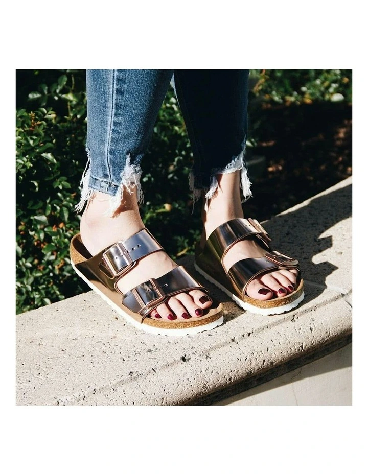Arizona Soft Footbed Natural Leather Sandals in Copper image 6