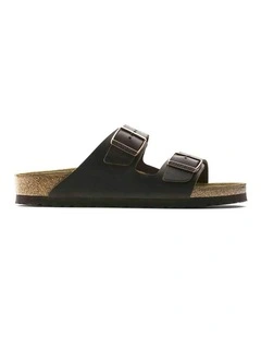 Arizona Oiled Leather Narrow Sandals in Habana