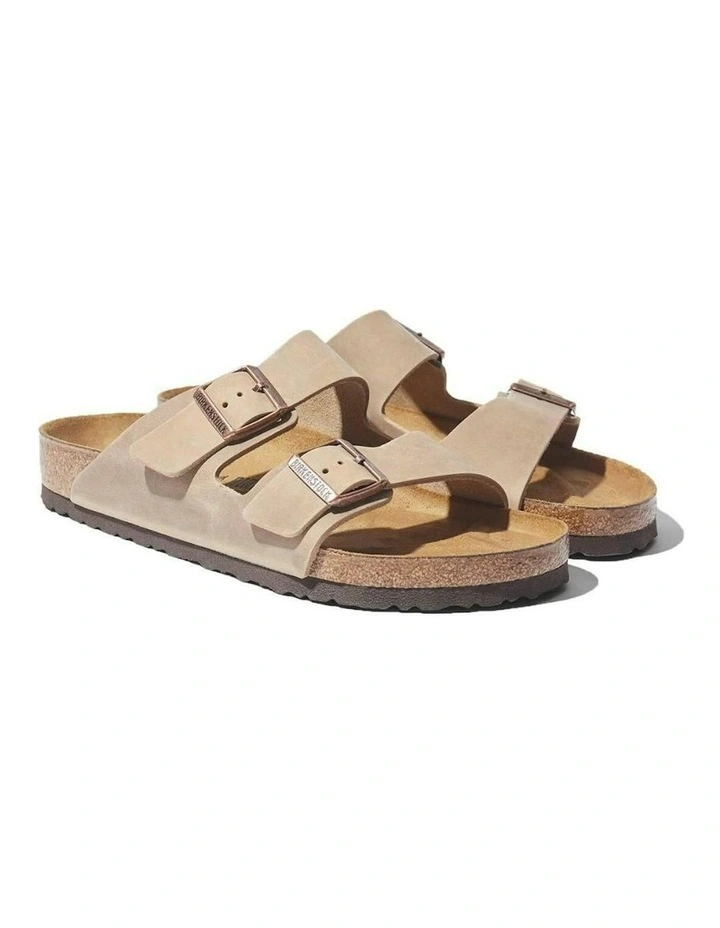 Arizona Oiled Leather Sandals in Tobacco Brown image 3