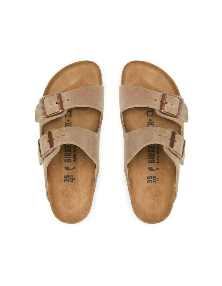 Arizona Oiled Leather Sandals Narrow in Tobacco Brown image 5