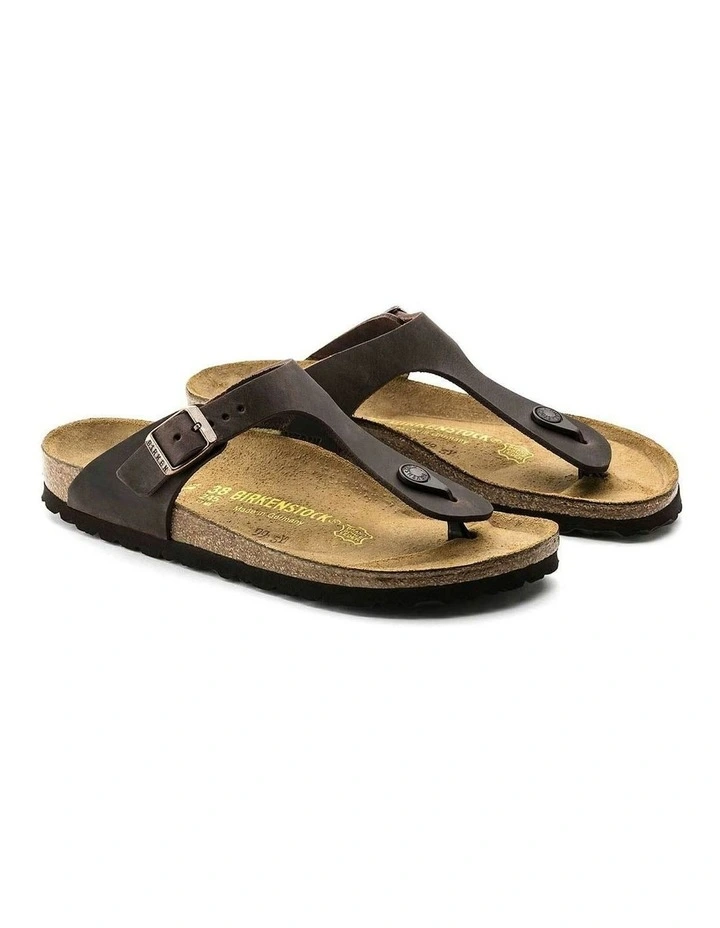 Gizeh Oiled Leather Sandals Narrow in Habana image 4