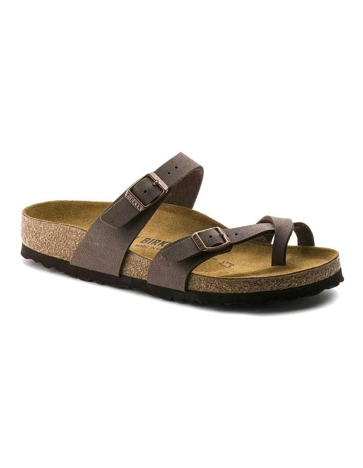 Mayari Birko-Flor Nubuck Sandals Narrow in Mocca image 3