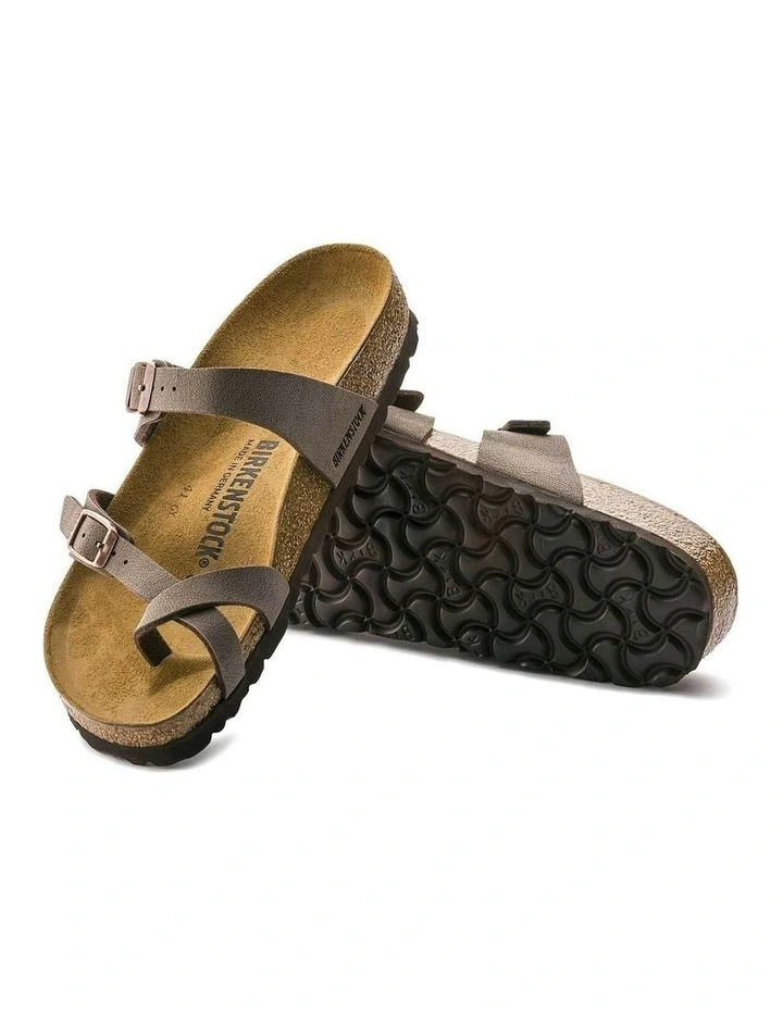 Mayari Birko-Flor Nubuck Sandals Narrow in Mocca image 4
