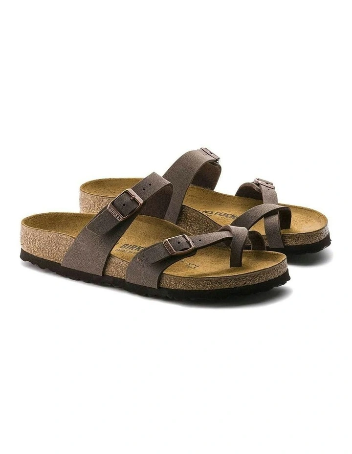 Mayari Birko-Flor Nubuck Sandals Narrow in Mocca image 5