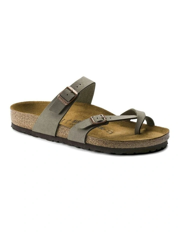Mayari Birko-Flor Nubuck Sandals Regular in Stone image 3