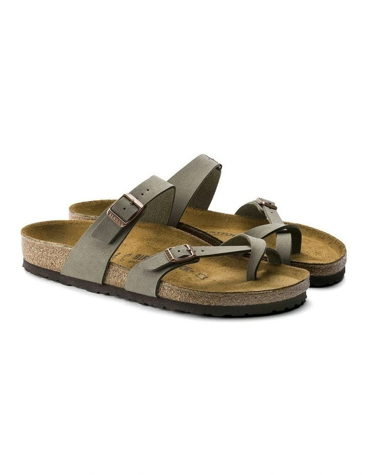 Mayari Birko-Flor Nubuck Sandals Regular in Stone image 5