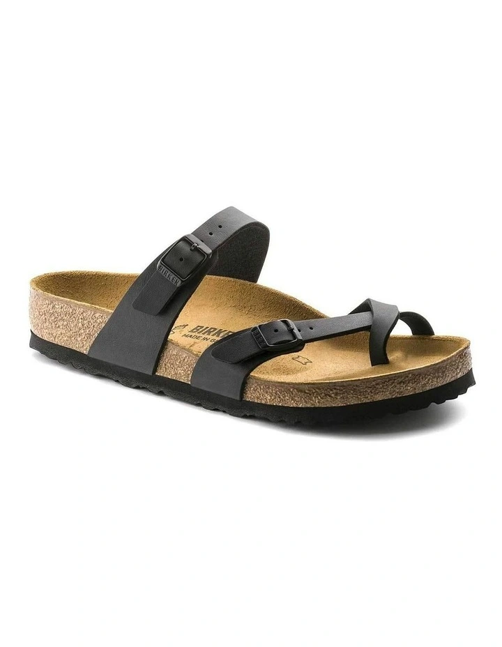 Mayari Birko-Flor Narrow Sandals in Black image 3