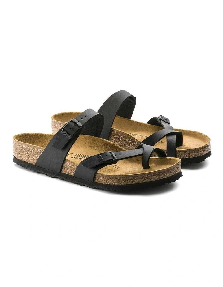 Mayari Birko-Flor Narrow Sandals in Black image 5