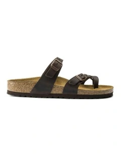 Regular Mayari Oiled Leather Sandals in Habana
