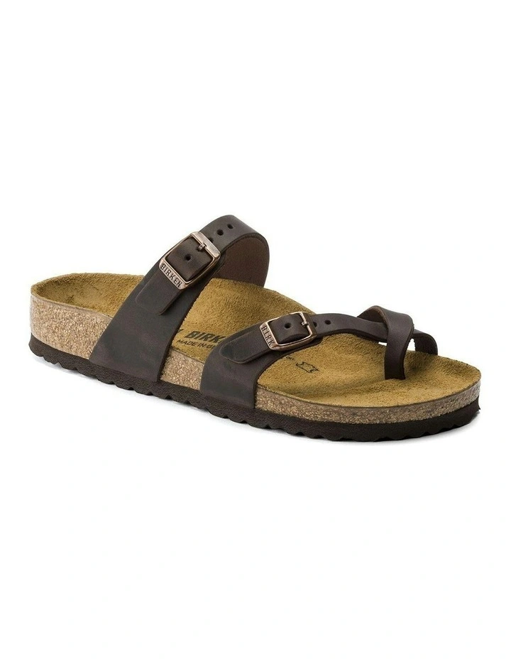 Regular Mayari Oiled Leather Sandals in Habana image 3