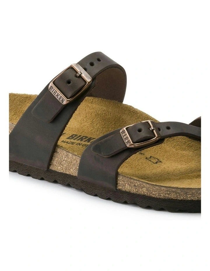 Regular Mayari Oiled Leather Sandals in Habana image 4