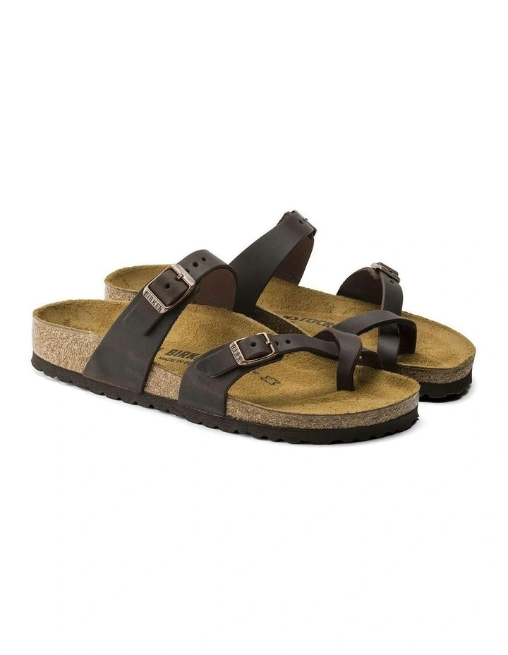Regular Mayari Oiled Leather Sandals in Habana image 5