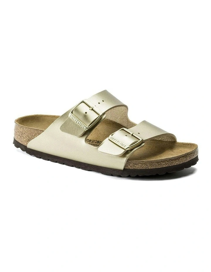 Regular Arizona Birko-Flor Sandals in Gold image 3