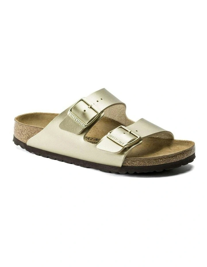 Narrow Arizona Birko-Flor Sandals in Gold image 3