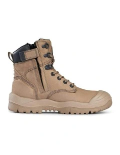High Leg Zipsider Scuff Cap 561060 Work Boots in Stone