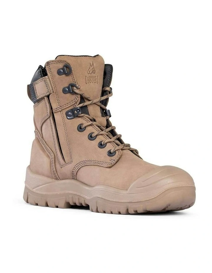 High Leg Zipsider Scuff Cap 561060 Work Boots in Stone image 2