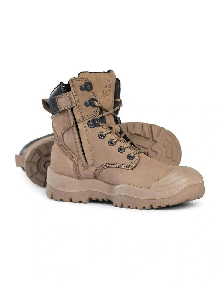 High Leg Zipsider Scuff Cap 561060 Work Boots in Stone image 3