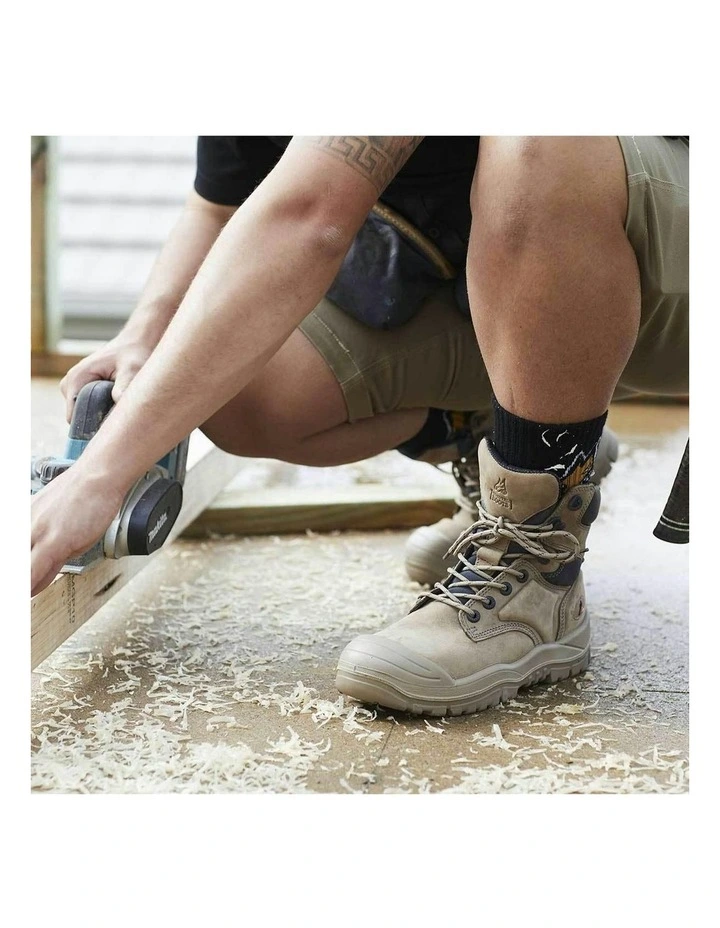 High Leg Zipsider Scuff Cap 561060 Work Boots in Stone image 6