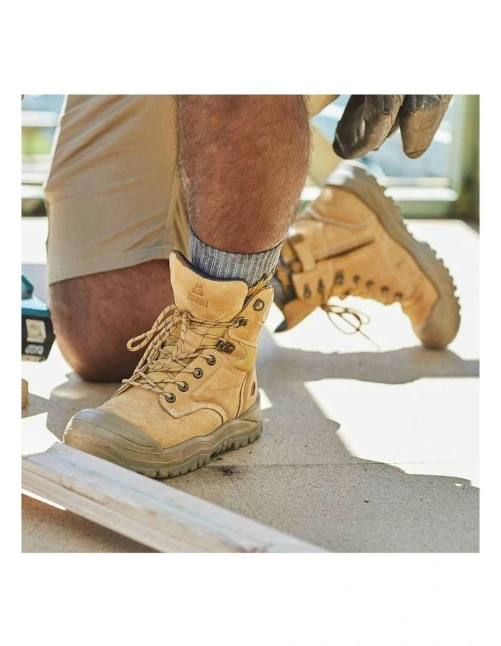 High Leg Zipsider Scuff Cap 561050 Work Boots in Wheat image 6