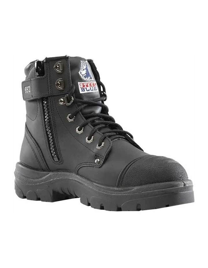 Argyle Zip Scuff Cap 312652 Work Boots in Black image 2