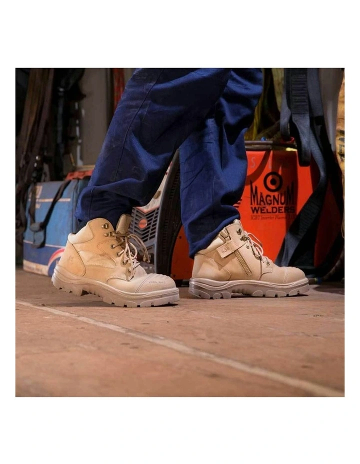 Parkes Zip Scuff Cap 312658 Work Boots in Sand image 6