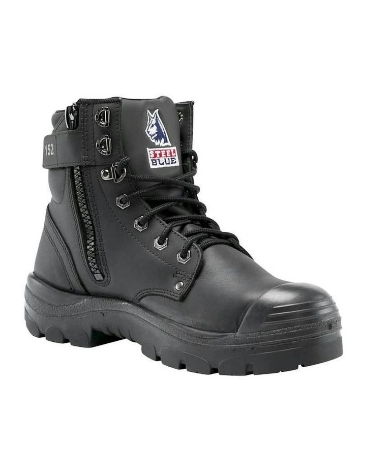 Argyle Zip Bump Cap Work Boots 332152 in Black image 2