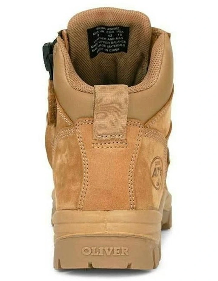 Zip Sided Composite Safety Toe AT 45650Z Work Boots 130mm in Stone image 5