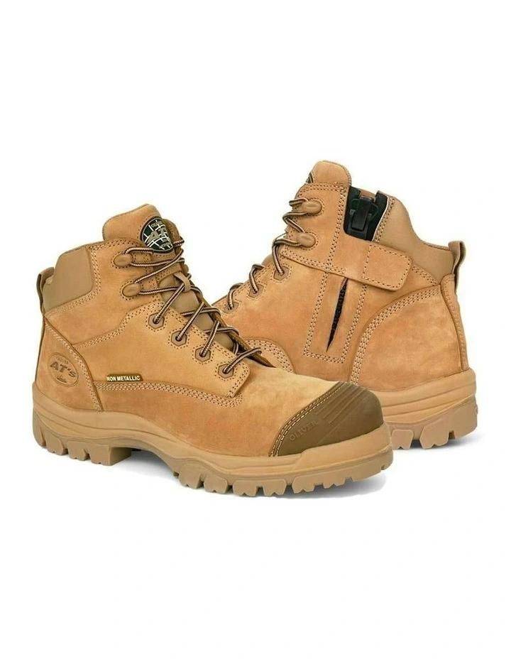 Zip Sided Composite Safety Toe AT 45650Z Work Boots 130mm in Stone image 6